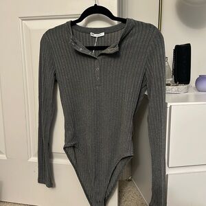 grey bodysuit
